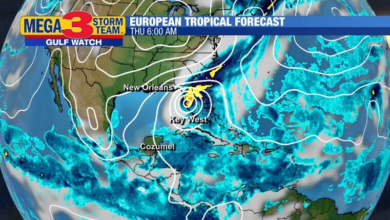 European Model Forecast for Thursday Evening